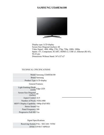 SAMSUNG UE60ES6100 SAMSUNG UE60ES6100