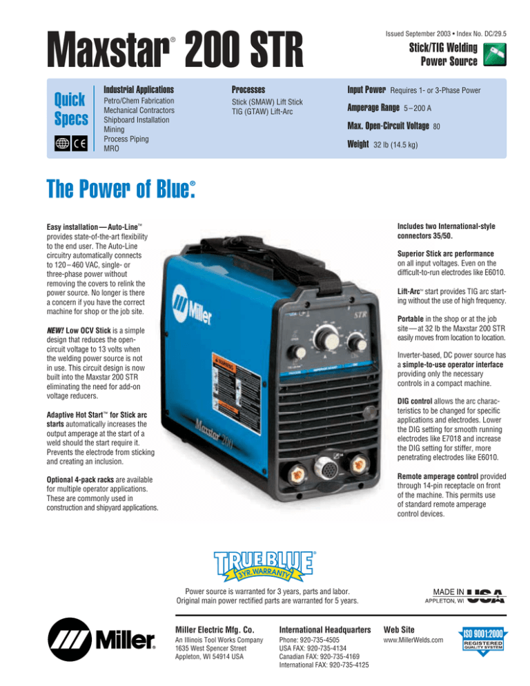 Maxstar® 200 STR Maxstar® 200 STR
