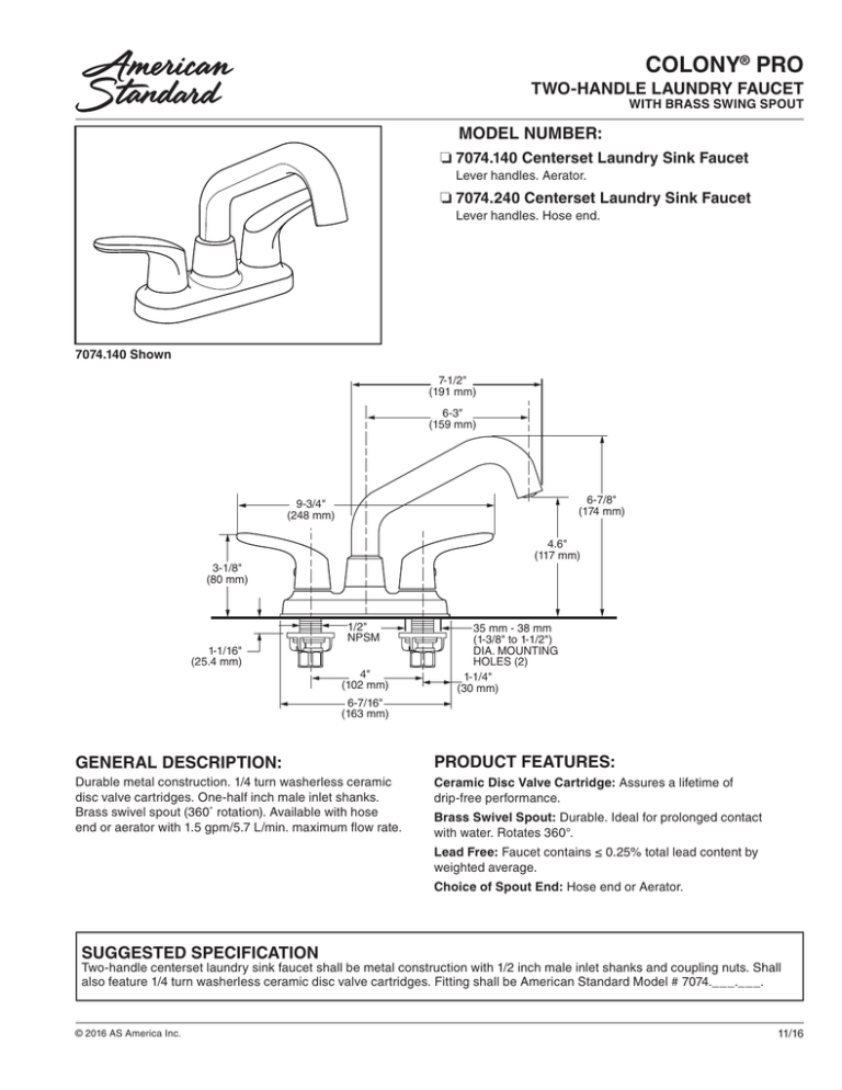 COLONY® PRO - American Standard COLONY® PRO - American Standard