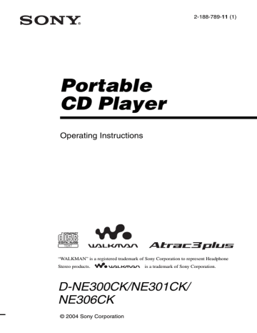 Sony D-NE301CK Operating instructions | Manualzz Sony D-NE301CK Operating instructions | Manualzz