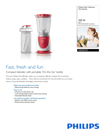 HR2872/01 Philips Mini blender HR2872/01 Philips Mini blender