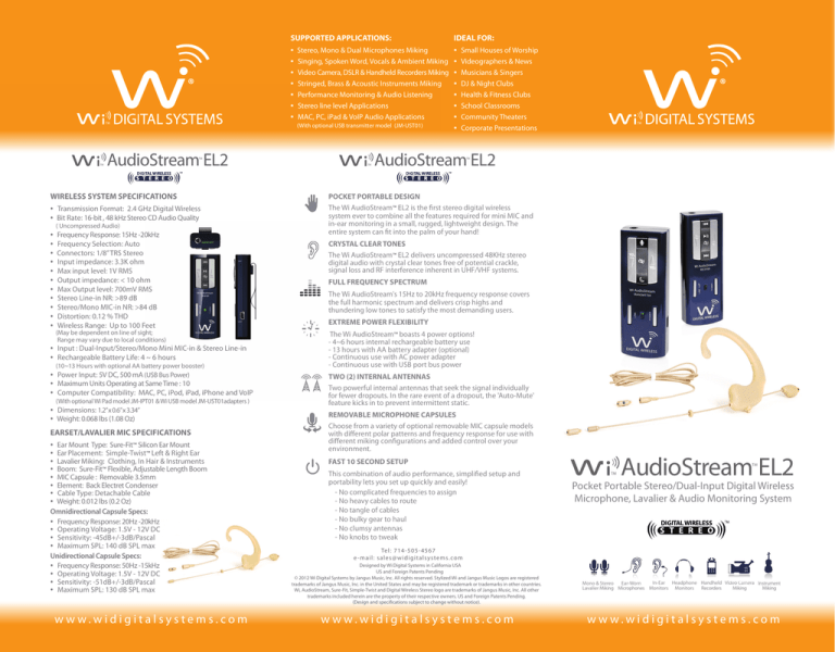 Wi AudioStream EL2 Product Info front Final.ai Wi AudioStream EL2 Product Info front Final.ai