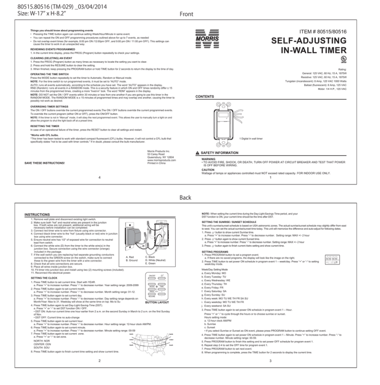 self-adjusting in-wall timer self-adjusting in-wall timer