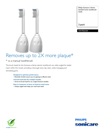 HX7022/64 Philips Standard sonic toothbrush heads HX7022/64 Philips Standard sonic toothbrush heads