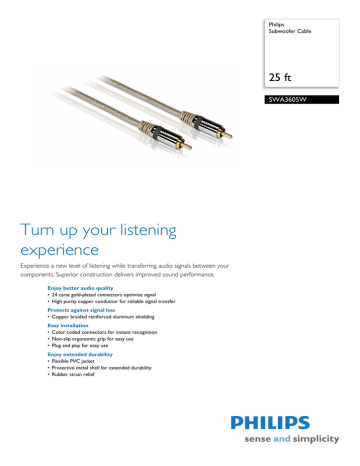 SWA3605W/17 Philips Subwoofer Cable SWA3605W/17 Philips Subwoofer Cable