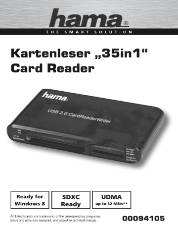 Hama 00094105 Owner's manual Hama 00094105 Owner's manual