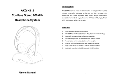 AKG K912 User manual AKG K912 User manual