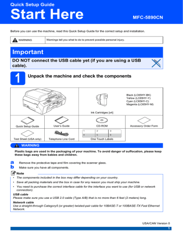 Brother MFC-5890CN Quick Setup Guide | Manualzz Brother MFC-5890CN Quick Setup Guide | Manualzz