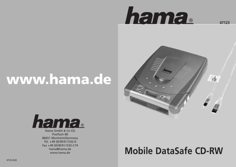 Hama 00047110 Owner's manual Hama 00047110 Owner's manual