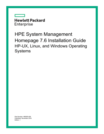 HPE System Management Homepage 7.6 Installation | Manualzz HPE System Management Homepage 7.6 Installation | Manualzz