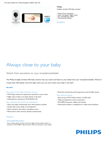 Product Leaflet: In.Sight wireless HD baby monitor Product Leaflet: In.Sight wireless HD baby monitor