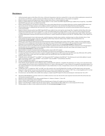 Disclaimers Disclaimers