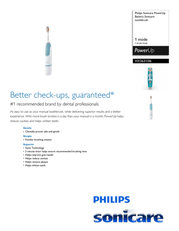 HX3631/06 Philips Battery Sonicare toothbrush HX3631/06 Philips Battery Sonicare toothbrush