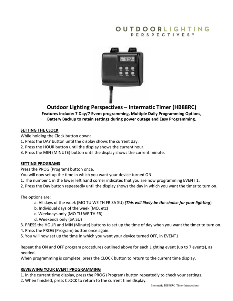Intermatic Timer HB88RC Intermatic Timer HB88RC