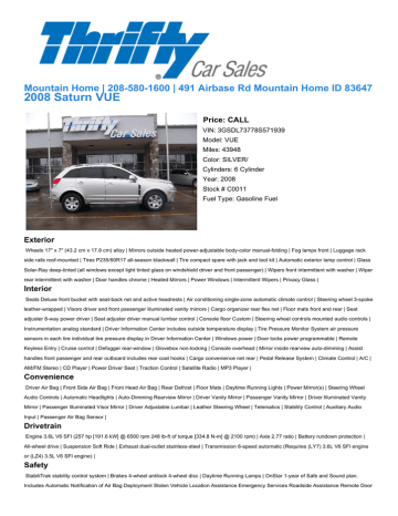 2008 Saturn VUE - Thrifty Car Sales 2008 Saturn VUE - Thrifty Car Sales
