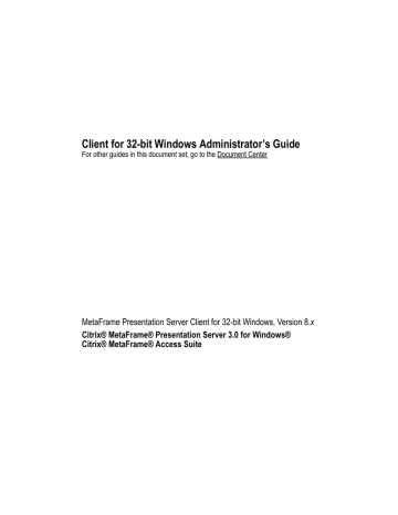 Client for 32-bit Windows Administrator`s Guide | Manualzz Client for 32-bit Windows Administrator`s Guide | Manualzz