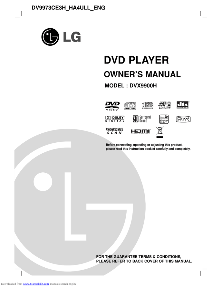LG DVX9900H User Manual LG DVX9900H User Manual