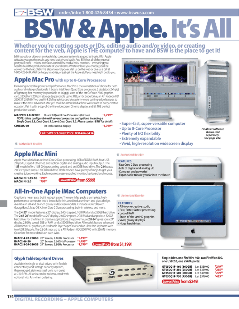 Apple Mac Mini All-In-One Apple iMac Computers Apple Mac Mini All-In-One Apple iMac Computers