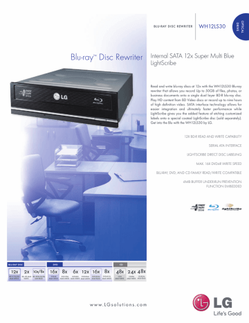 Blu-ray™ Disc Rewriter Blu-ray™ Disc Rewriter