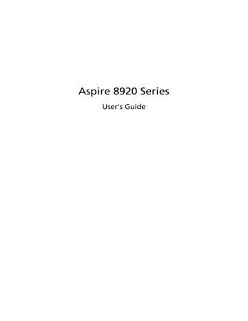 Acer Aspire 8920G User manual | Manualzz