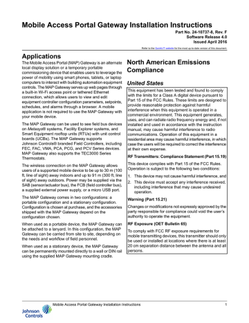 Johnson Controls MAP 1810 Installation Instructions Manual | Manualzz Johnson Controls MAP 1810 Installation Instructions Manual | Manualzz