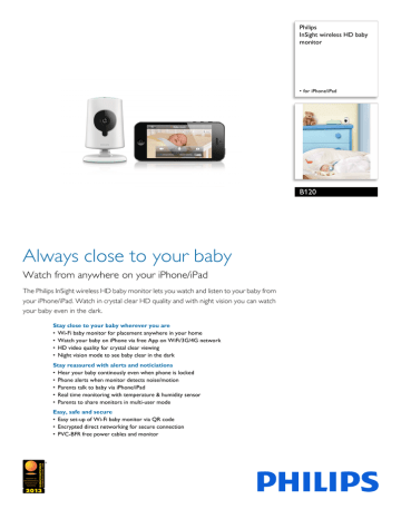 B120/10C Philips InSight wireless HD baby monitor B120/10C Philips InSight wireless HD baby monitor