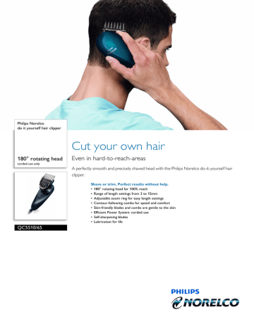 QC5510/65 Philips do it yourself hair clipper QC5510/65 Philips do it yourself hair clipper