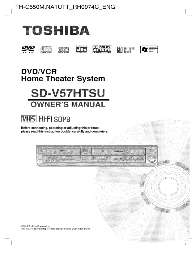 Toshiba SD-V57HTSU Owner's manual Toshiba SD-V57HTSU Owner's manual