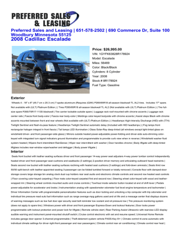 2008 Cadillac Escalade - Preferred Sales and Leasing 2008 Cadillac Escalade - Preferred Sales and Leasing