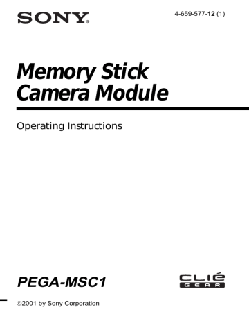 Sony PEGA-MSC1 Stick User manual Sony PEGA-MSC1 Stick User manual