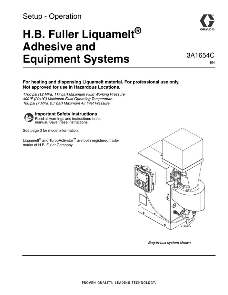 HB Fuller Liquamelt Adhesive and Equipment Systems HB Fuller Liquamelt Adhesive and Equipment Systems