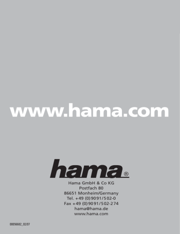 Hama 00056682 Owner's manual Hama 00056682 Owner's manual