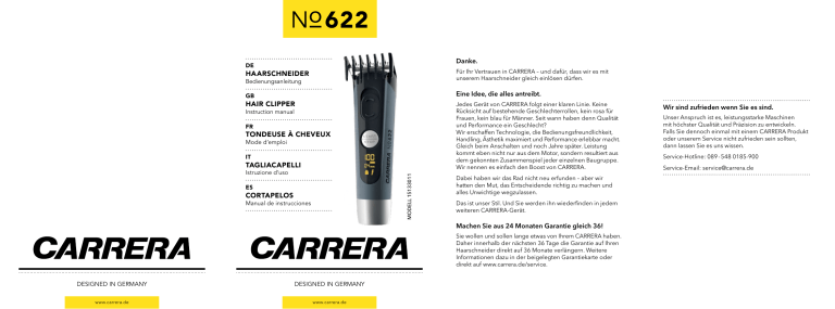 Carrera 622 User manual Carrera 622 User manual