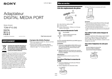 Sony TDM-iP10 User's Guide Sony TDM-iP10 User's Guide