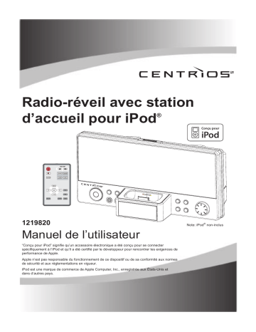 Radio-réveil avec station d`accueil pour iPod Radio-réveil avec station d`accueil pour iPod