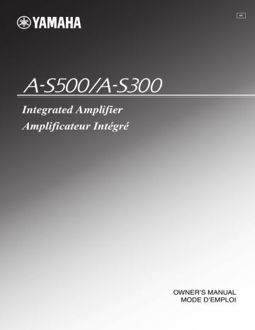 Yamaha A-S500, A-S300 Owner's manual Yamaha A-S500, A-S300 Owner's manual