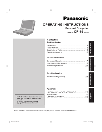 CF-19 Operating Instructions Mk3 CF-19 Operating Instructions Mk3