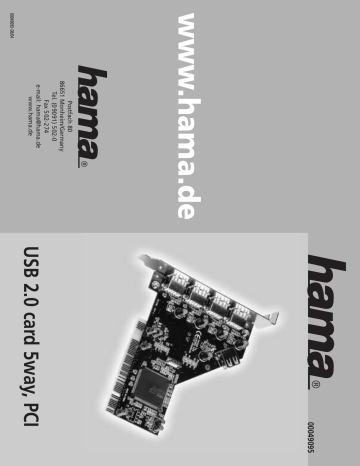 Hama 00049095 Owner's manual Hama 00049095 Owner's manual