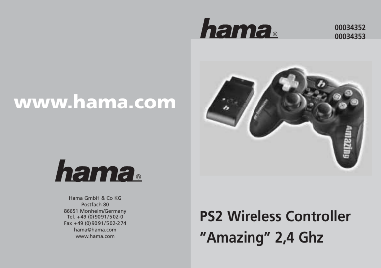 Hama 00034352 Owner's manual Hama 00034352 Owner's manual