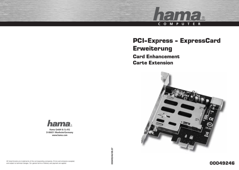 Hama 00049246 Owner's manual Hama 00049246 Owner's manual