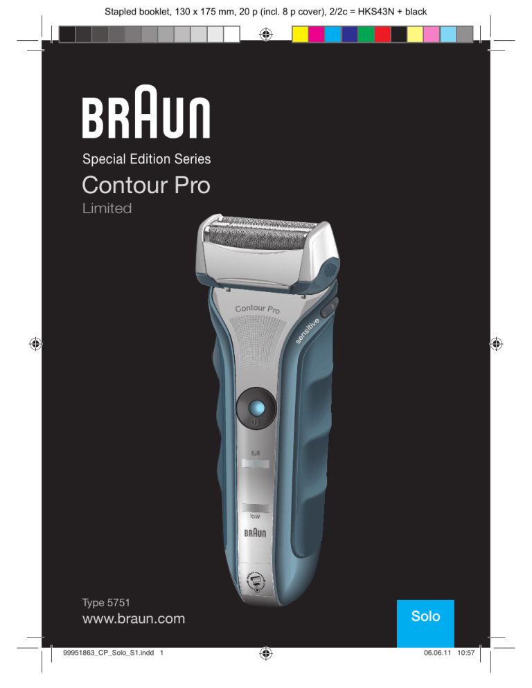 Braun Contour Pro Limited, Solo User manual Braun Contour Pro Limited, Solo User manual