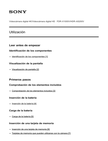 Sony FDR-X1000VR Manual de usuario | Manualzz Sony FDR-X1000VR Manual de usuario | Manualzz