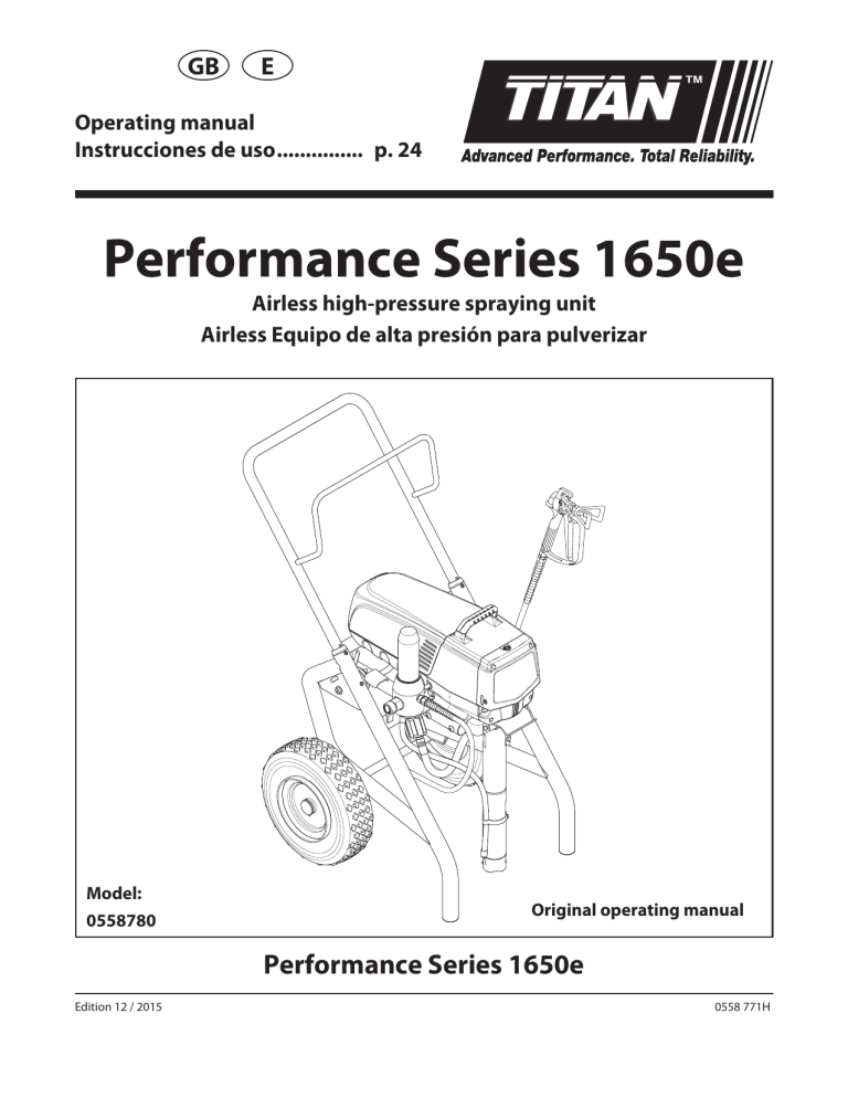 Performance Series 1650e - Titan Tool International Performance Series 1650e - Titan Tool International