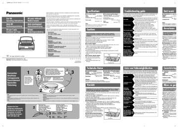 Panasonic CarKit Operating instructions Panasonic CarKit Operating instructions
