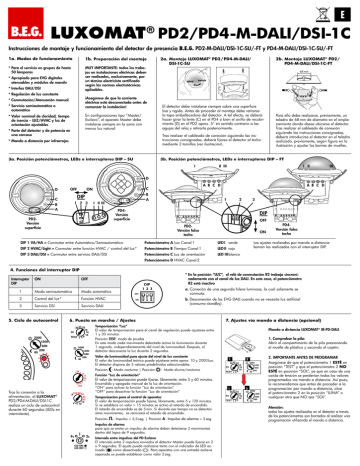 B E G LUXOMAT PD2 M DALI DSI 1C Manual De Usuario Manualzz