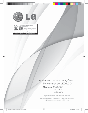MANUAL DE INSTRUÇÕES TV Monitor de LED LCD MANUAL DE INSTRUÇÕES TV Monitor de LED LCD