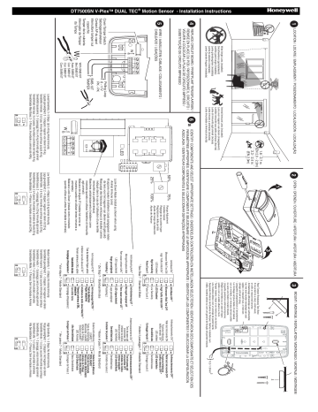 DT7500SN V PlexTM DUAL TEC Motion Sensor Manualzz