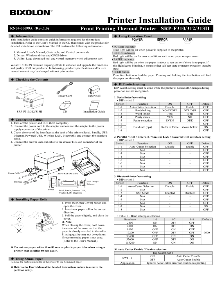 Printer Installation Guide Printer Installation Guide
