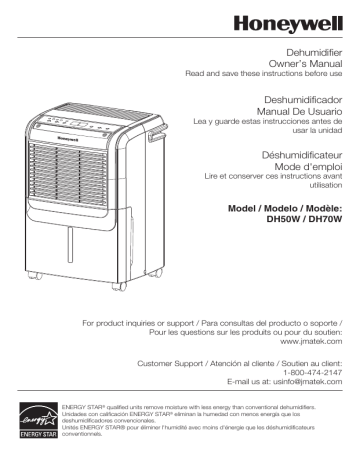 Dehumidifier Owner`s Manual Deshumidificador Dehumidifier Owner`s Manual Deshumidificador