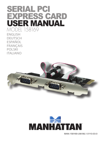SERIAL PCI ExPRESS CARd uSER mAnuAL SERIAL PCI ExPRESS CARd uSER mAnuAL